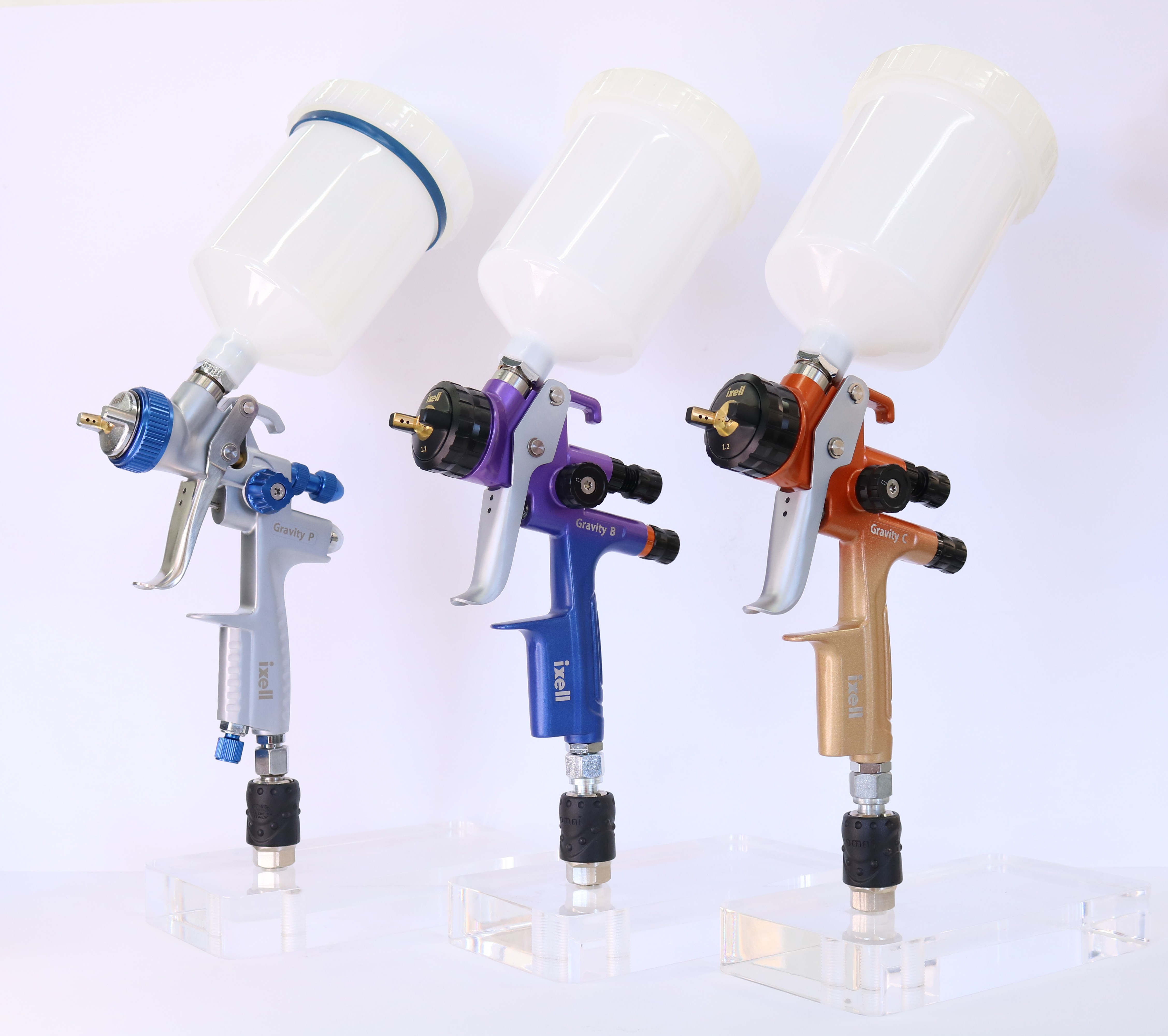 3 spray guns